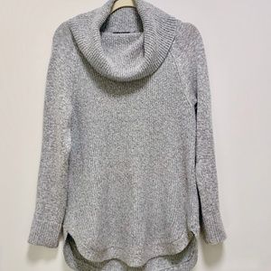 Grey Long Knit Turtle Neck